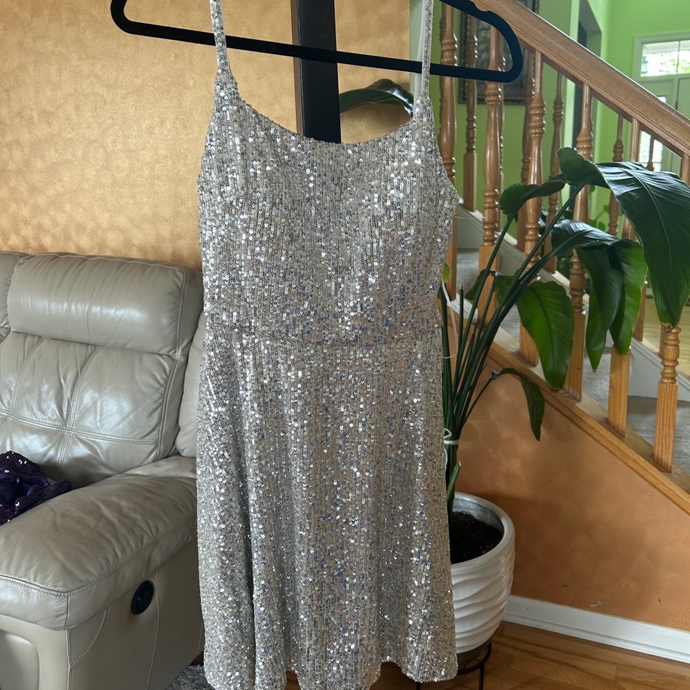 Silver Sequin Dress